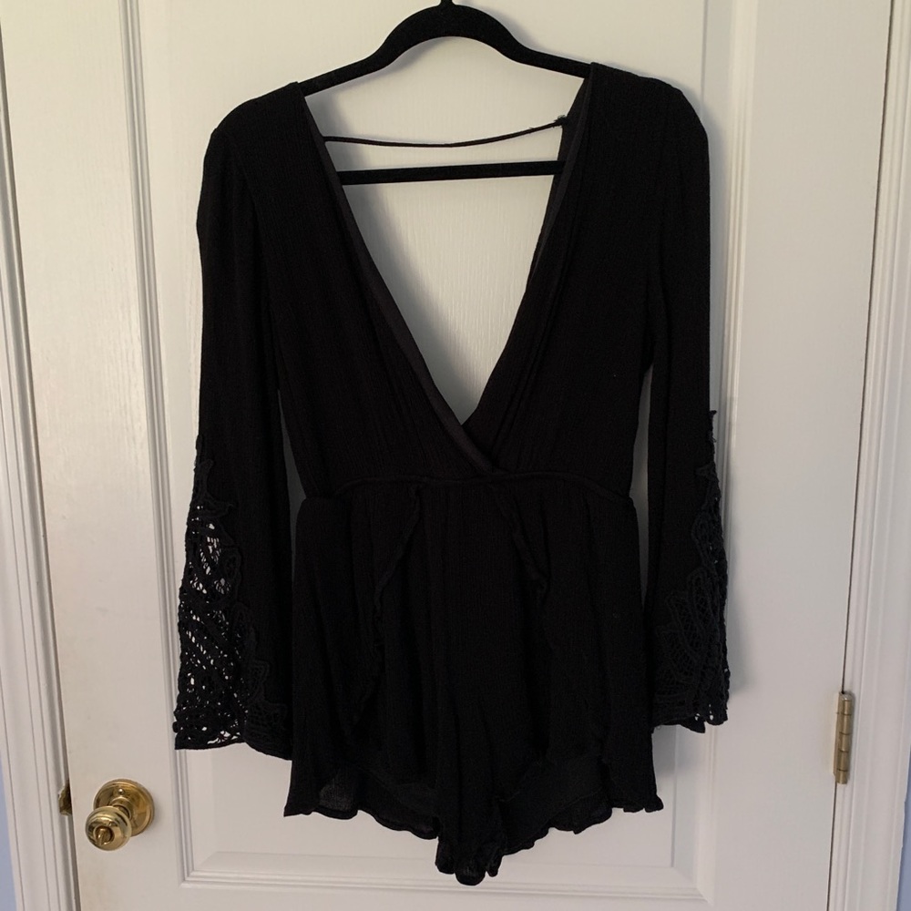 Black Long Sleeve Romper